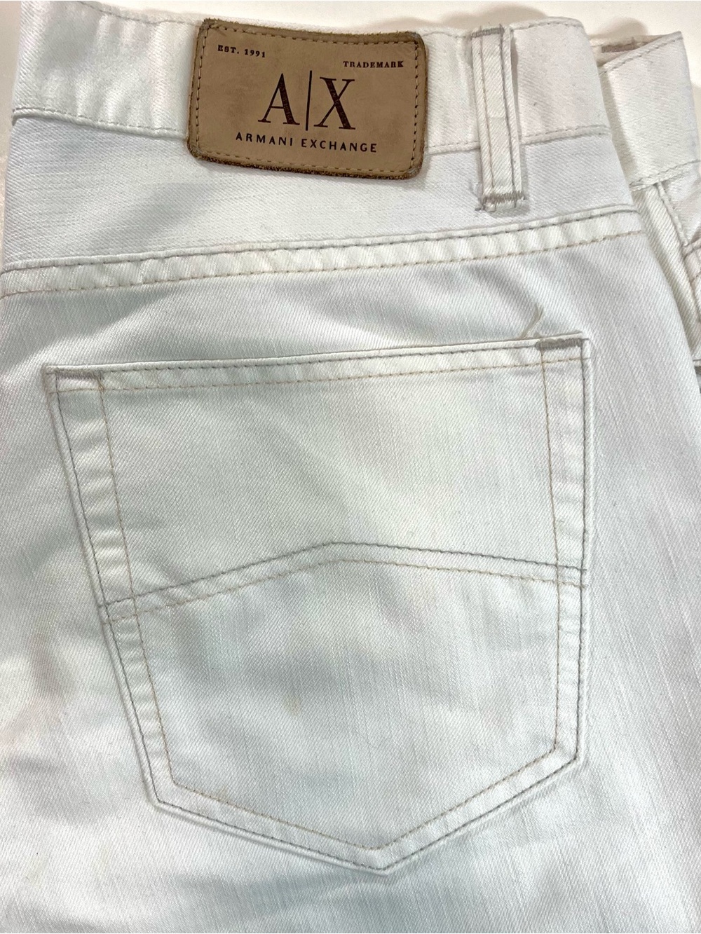 Armani Exchange Men’s White Slim Jeans Size W34 L33 Price $55